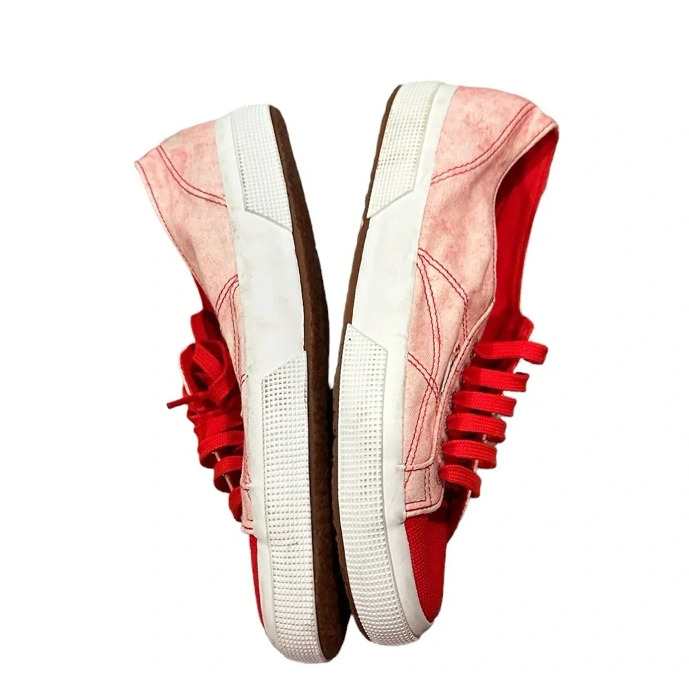 SUPERGA CANVAS COTU RED TONAL PINK LACEUP SNEAKERS 9.5